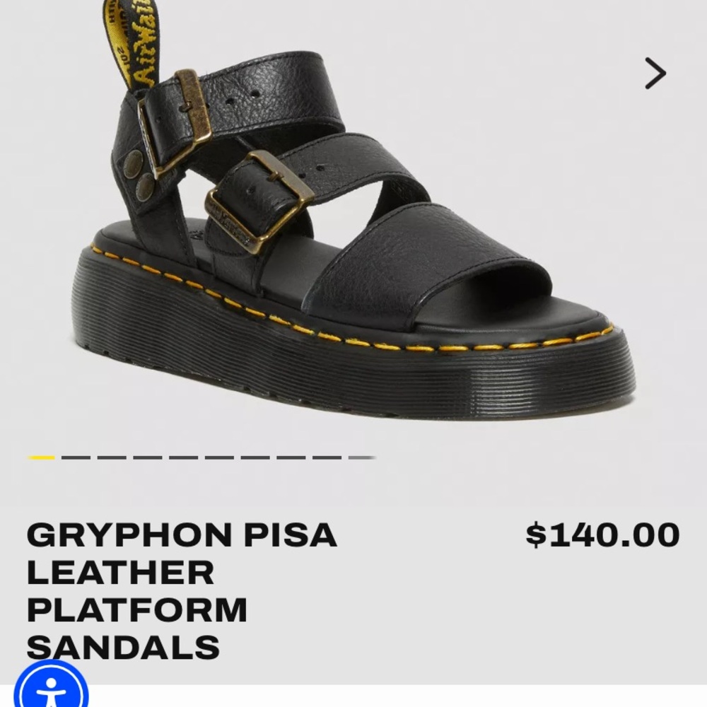 Dr. Martens Black Gryphon Pisa Leather Sandals size 9